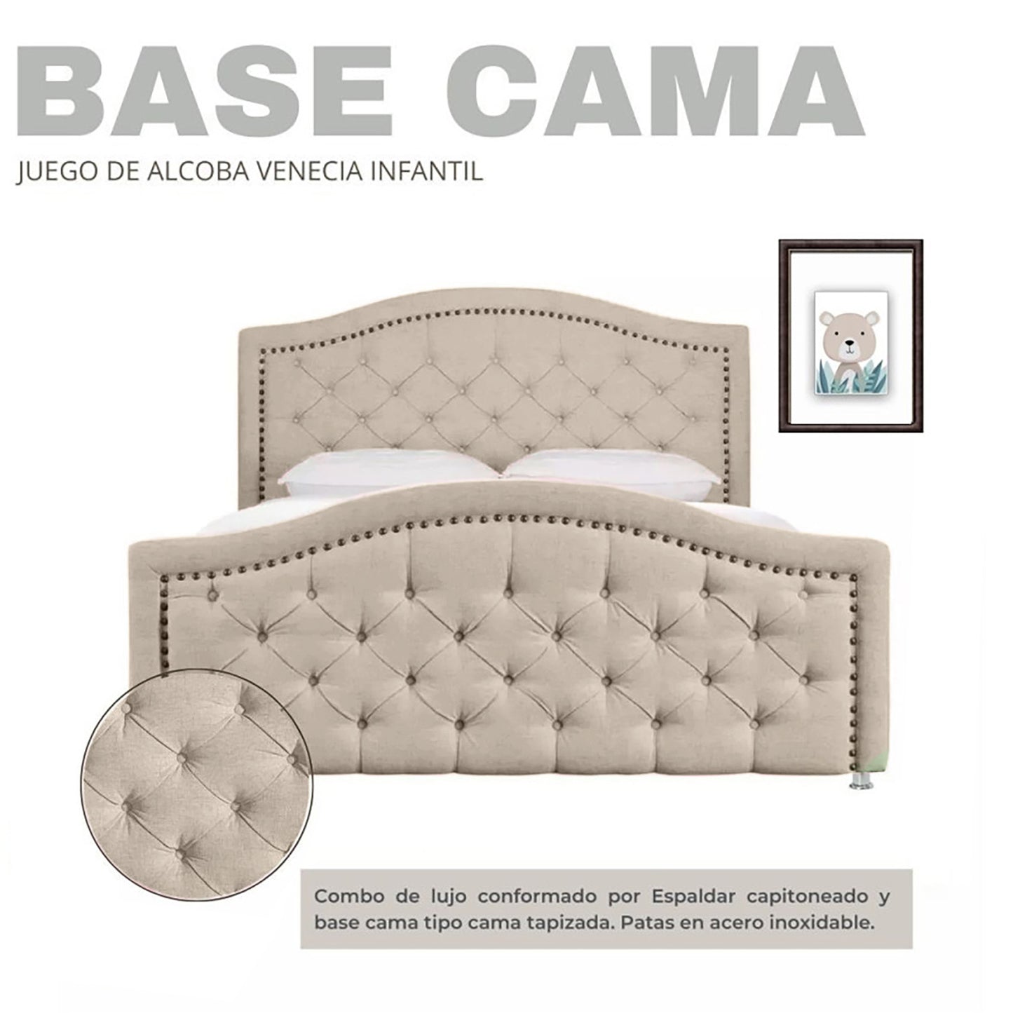 Cama Sencilla Infantil Venecia taupe