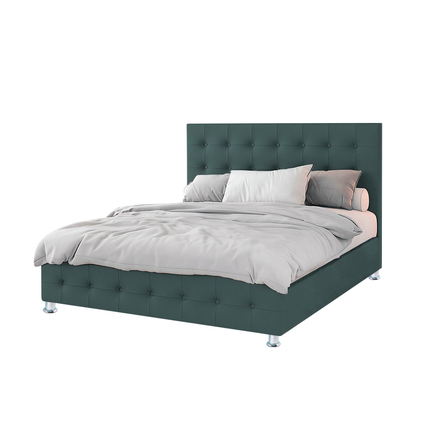 Base Cama Con Espaldar King Capital Verde