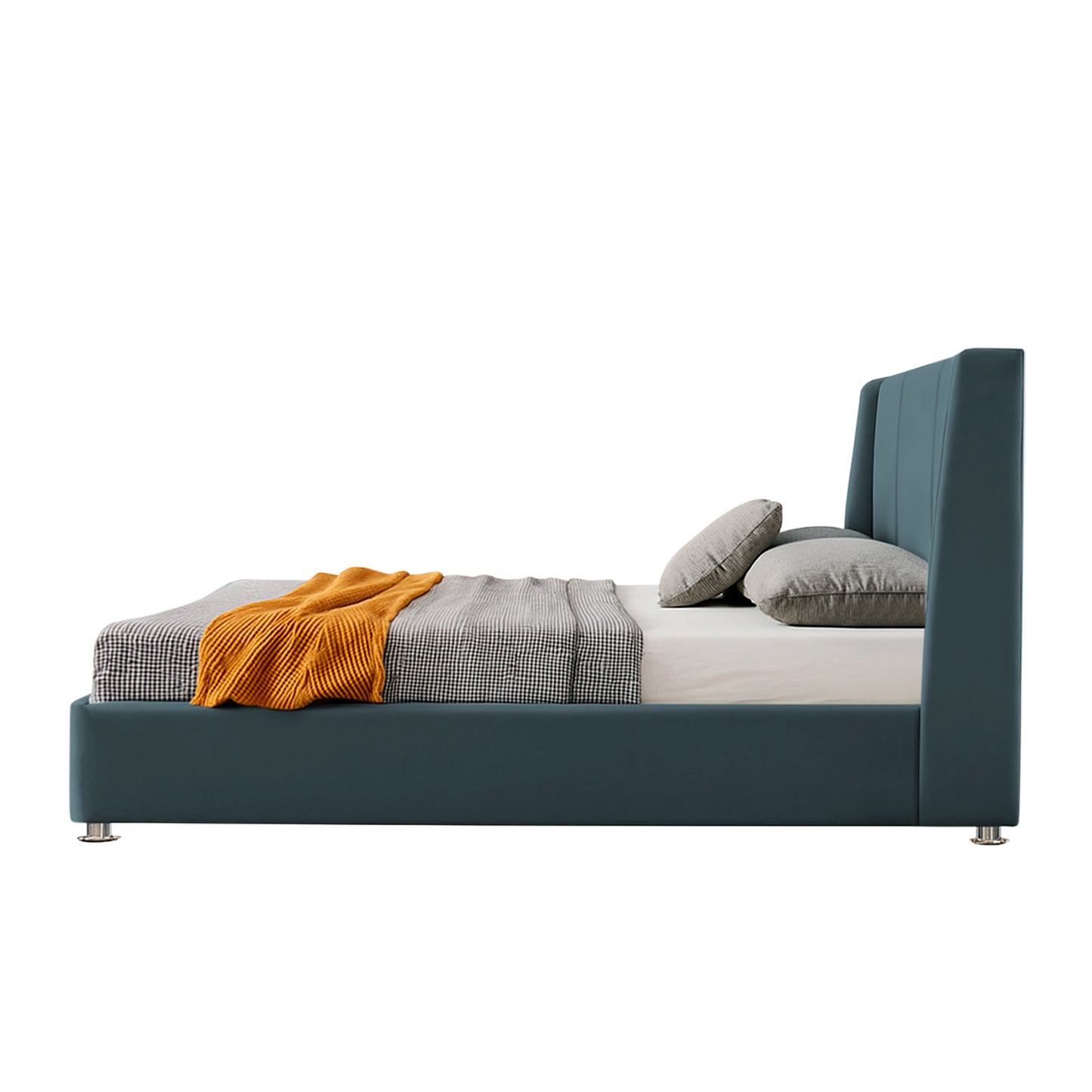 Base Cama Con Espaldar Queen Mousai Verde