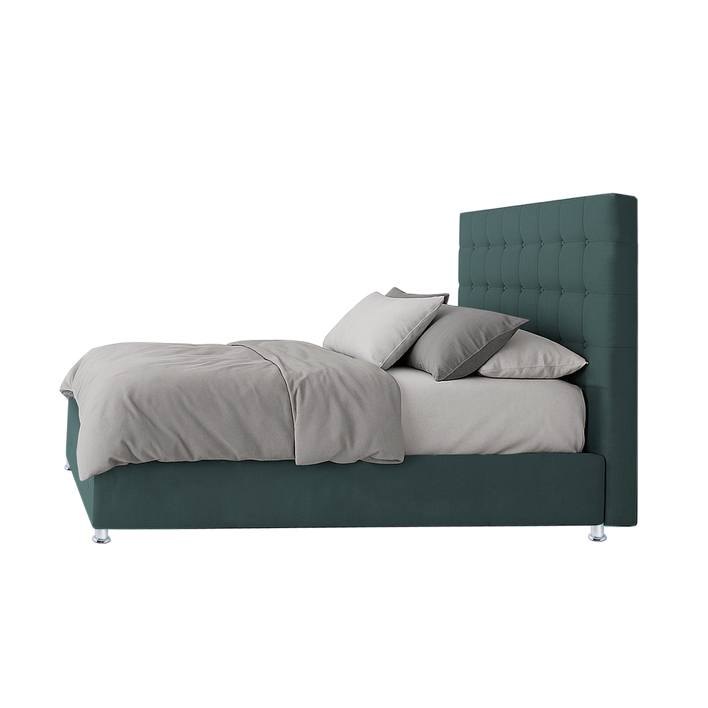 Base Cama Con Espaldar King Capital Verde