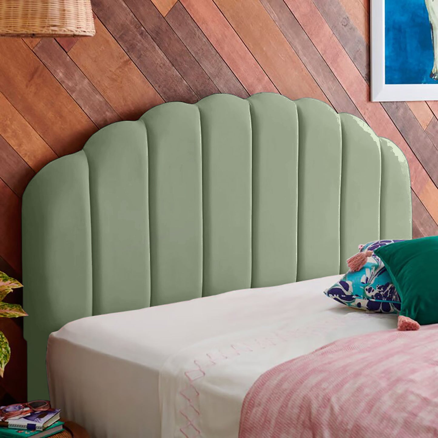 Base Cama con Espaldar Semidoble Infantil Coral verde