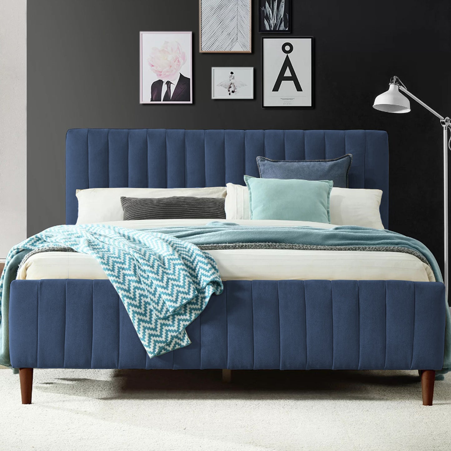 Cama Doble Vitale Azul