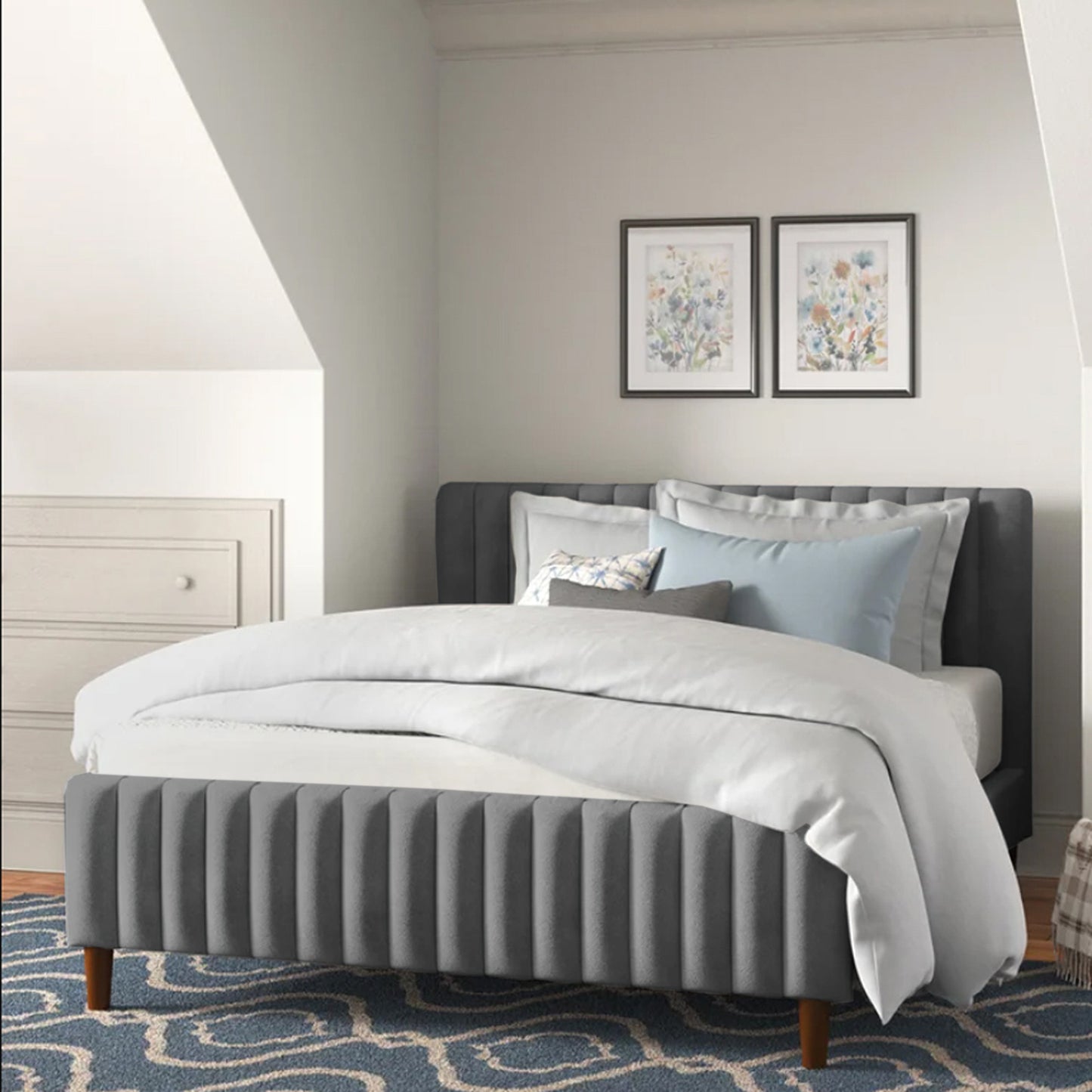Cama Queen Vitale Gris Plata