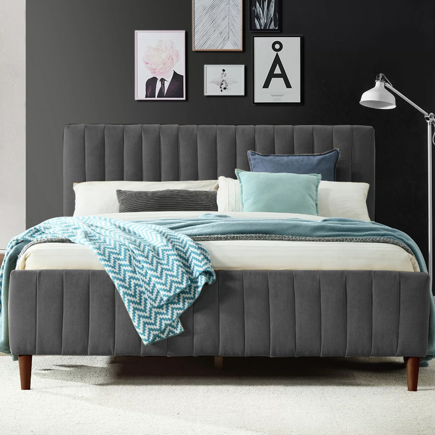 Cama Semidoble Vitale Gris Plomo