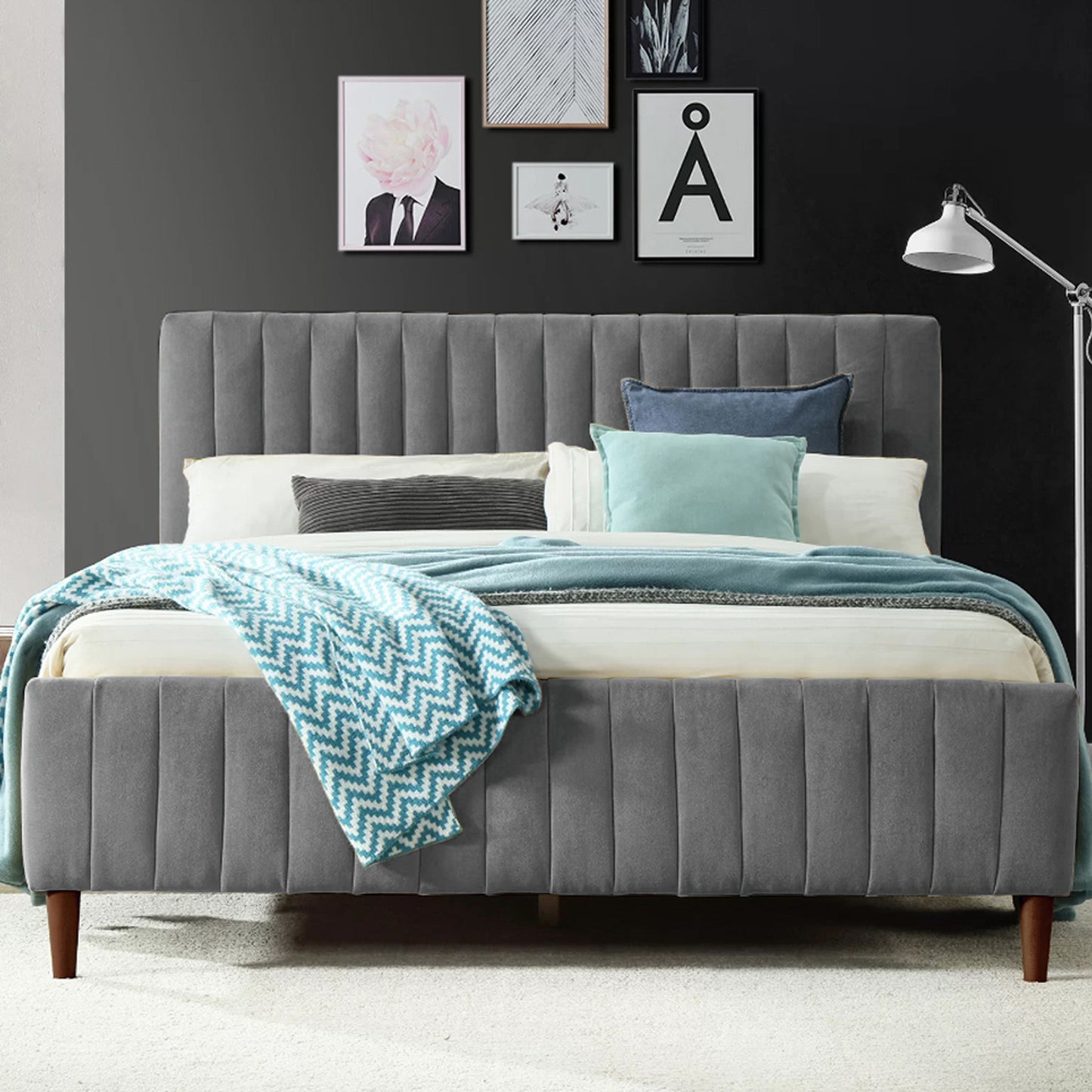 Cama Semidoble Vitale Gris Plata