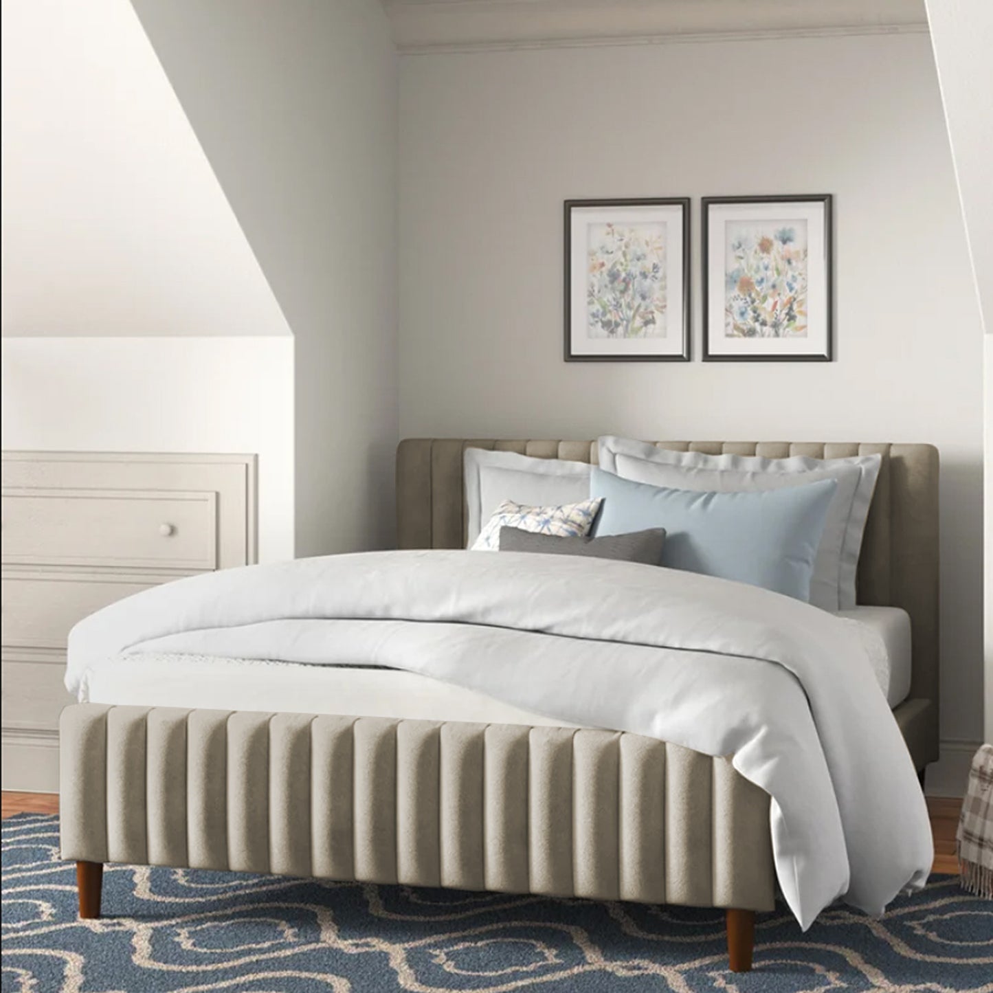 Cama Doble Vitale Taupe