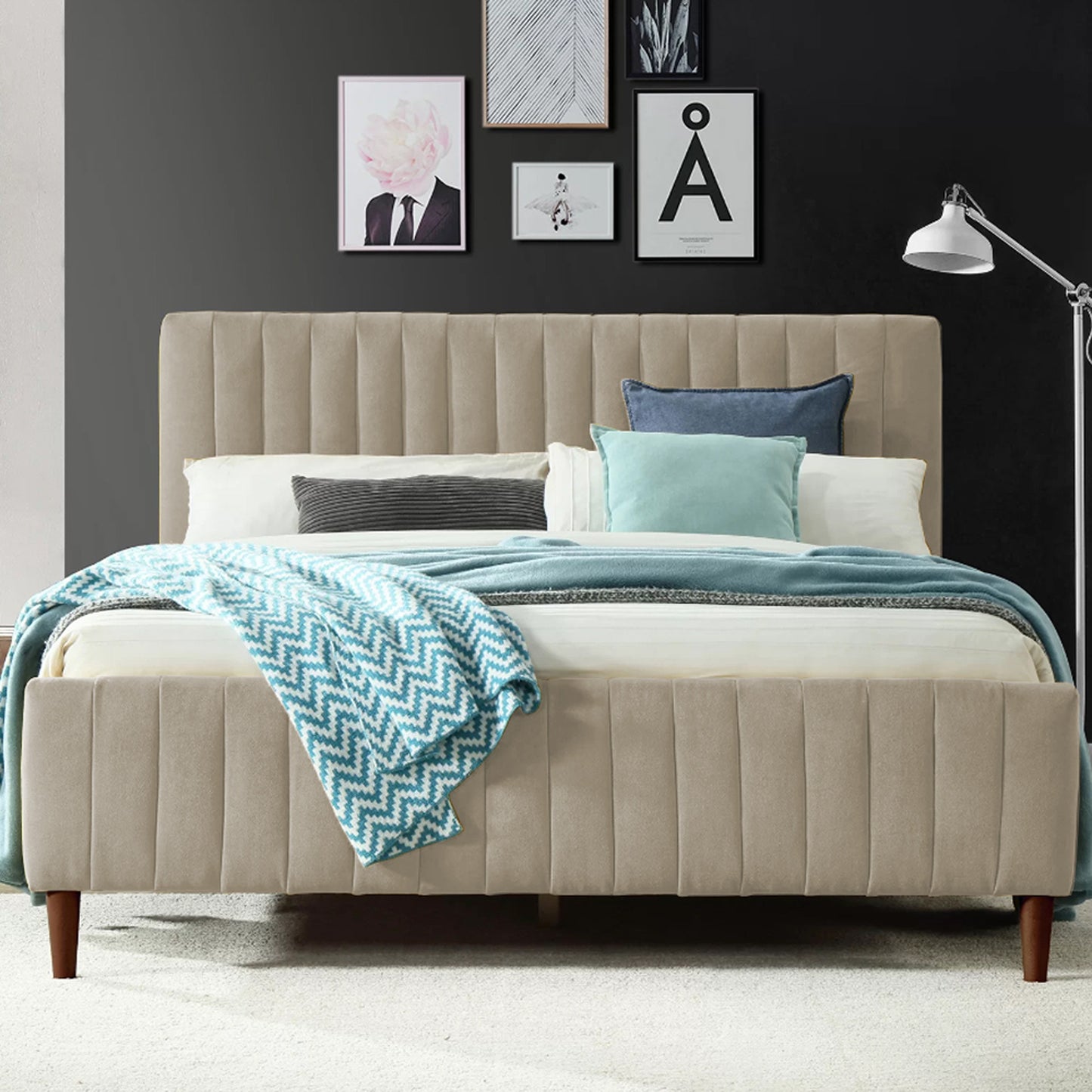 Cama Doble Vitale Taupe