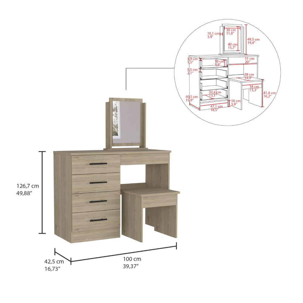 Mueble Tocador Okria Rovere Y Blanco