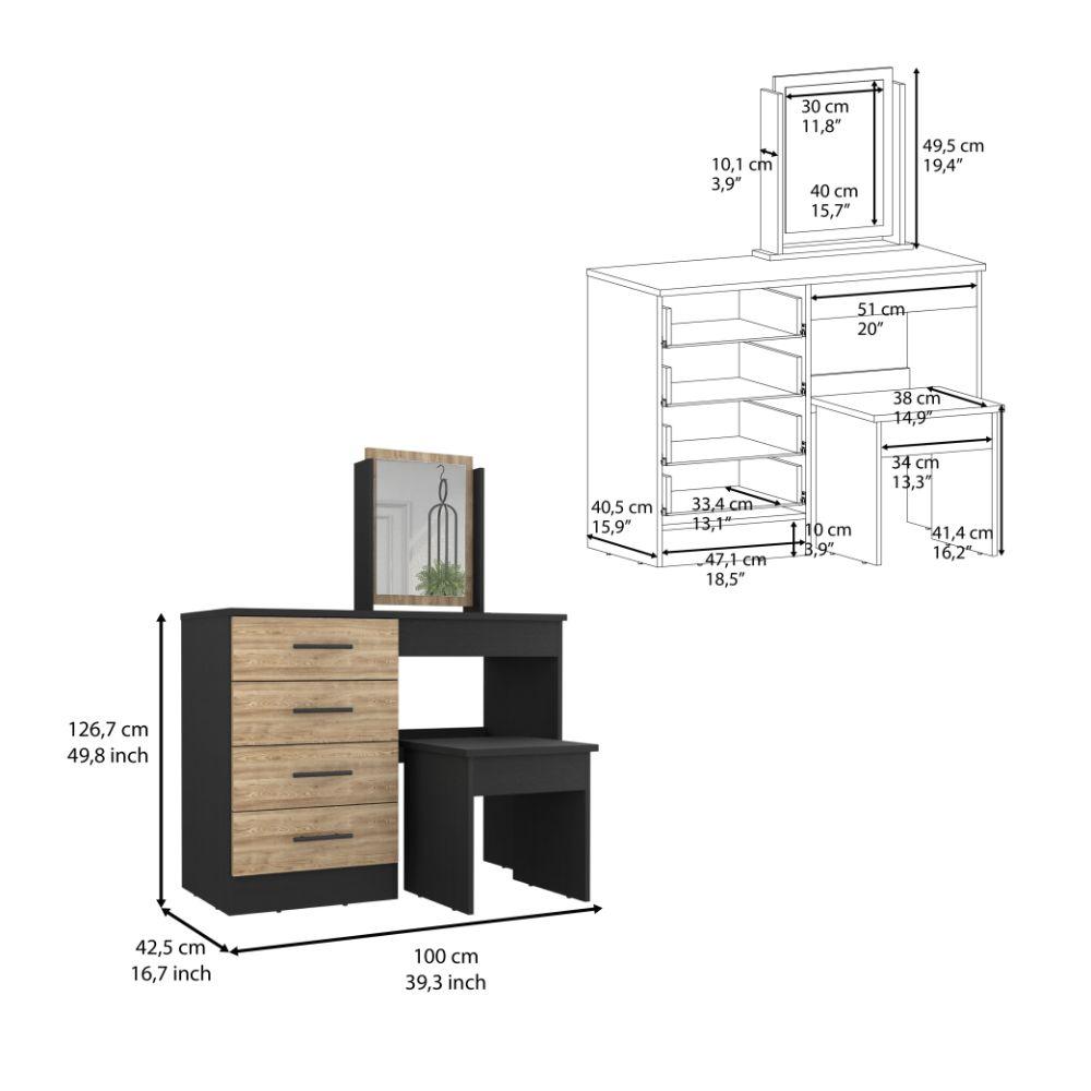 Mueble Tocador Okria Miel Y Wengue