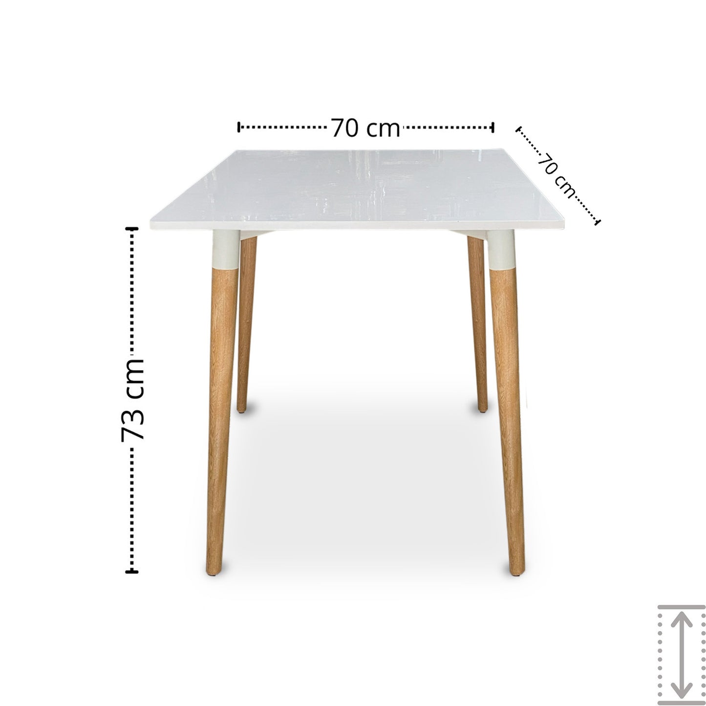 Juego de Comedor White cuadrada con 4 Sillas Eames blancas