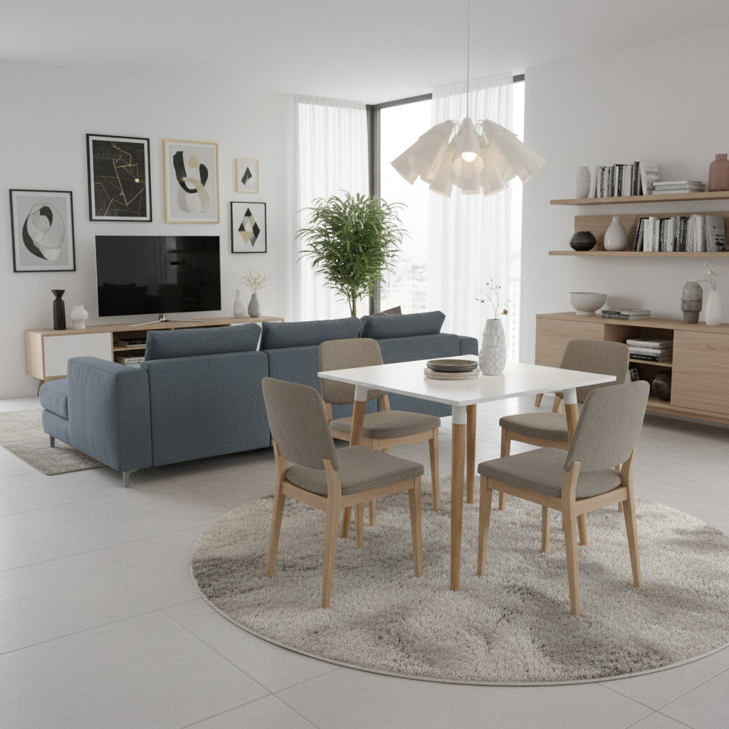 Mesa de Comedor White cuadrada blanco