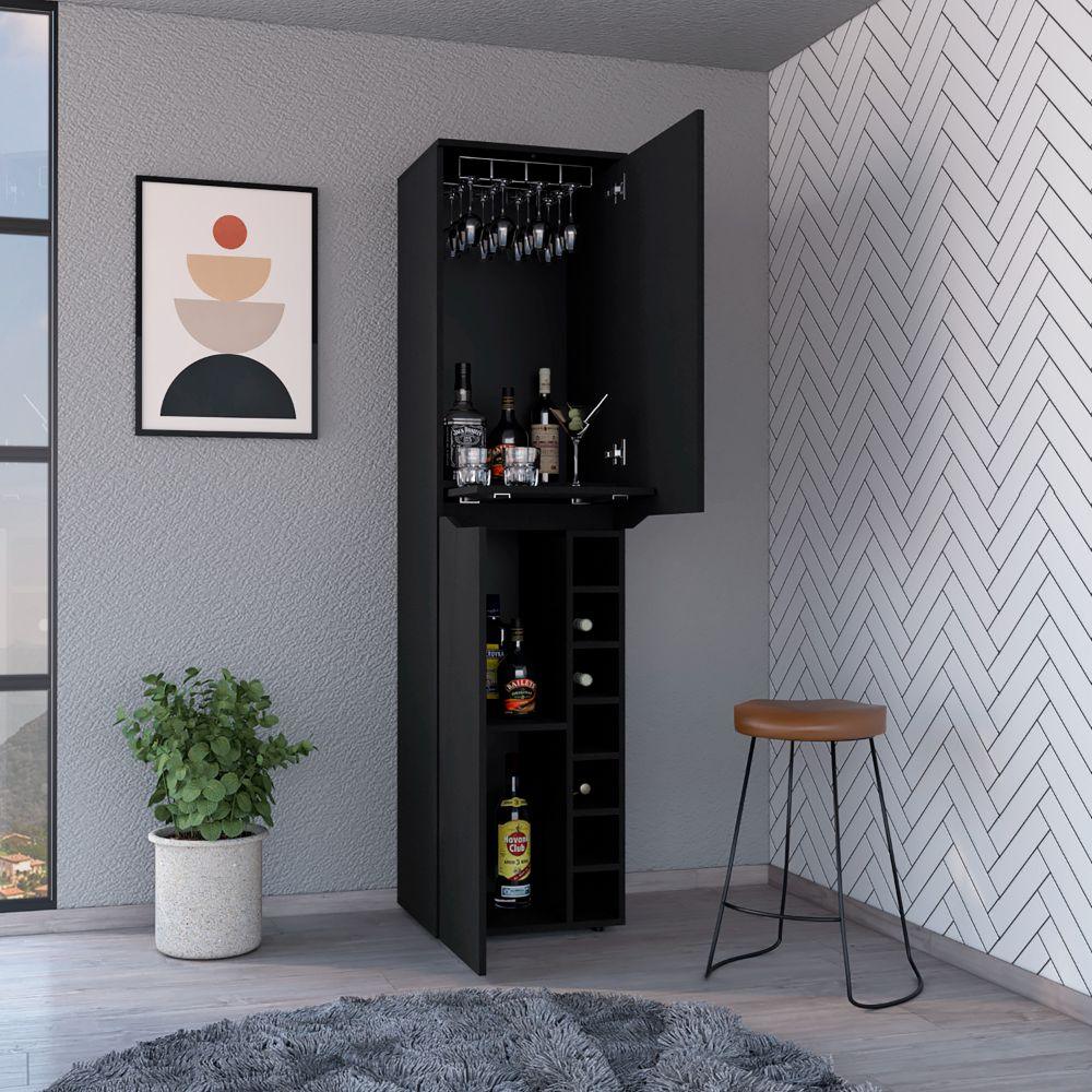 Bar Yureon, Wengue, Con 2 Puertas Y Amplio Espacio De Almacenamiento
