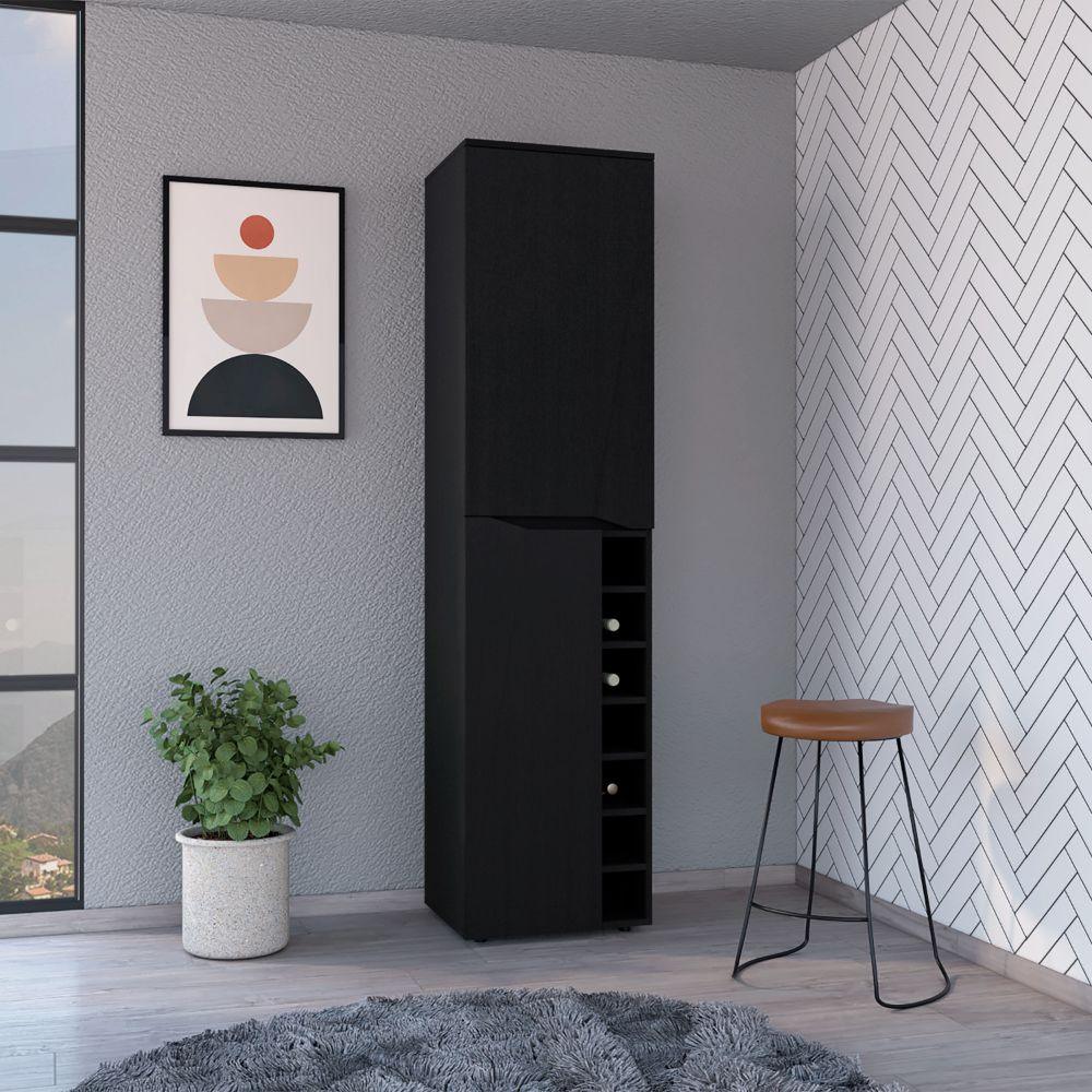 Bar Yureon, Wengue Con 2 Puertas Y Amplio Espacio De Almacenamiento Cop