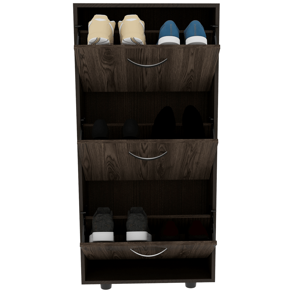 Mueble Auxiliar Zapatero Kampoya Wengue Y Coñac