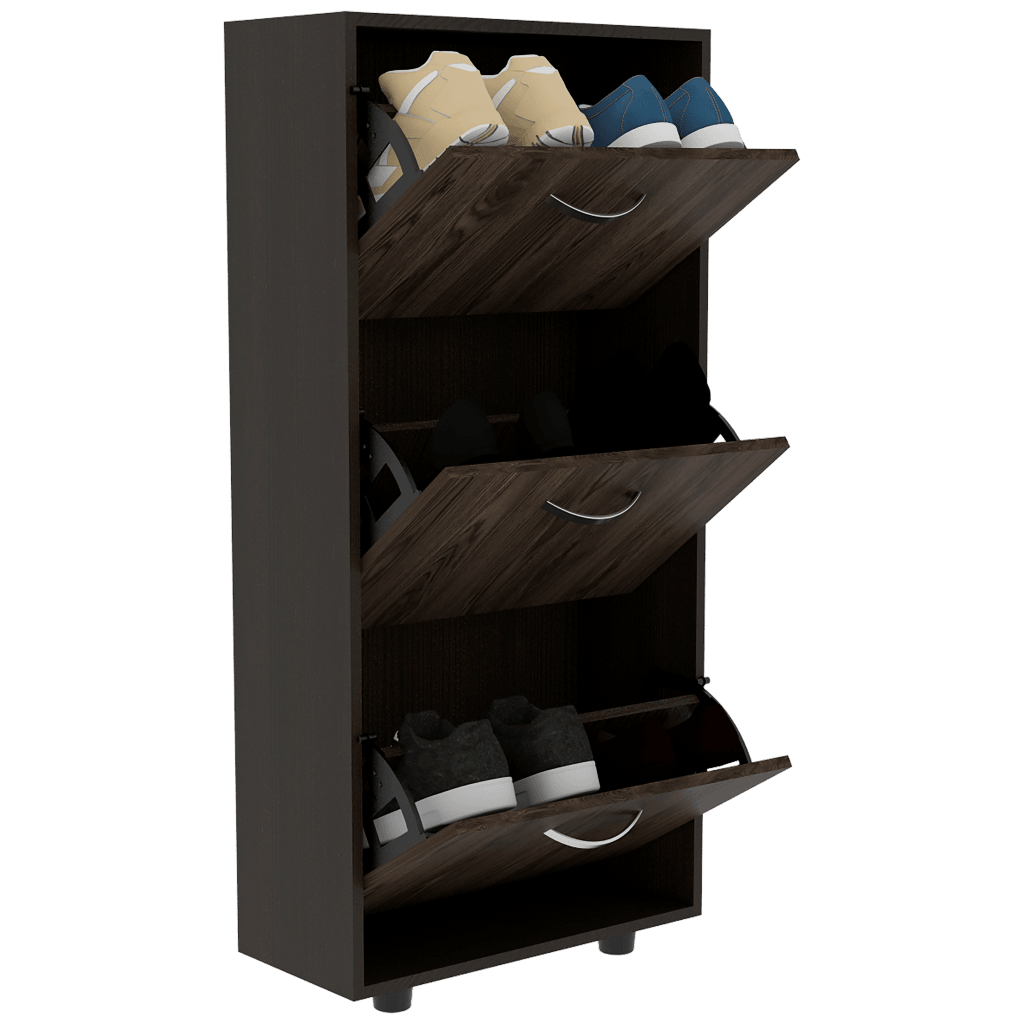 Mueble Auxiliar Zapatero Kampoya Wengue Y Coñac