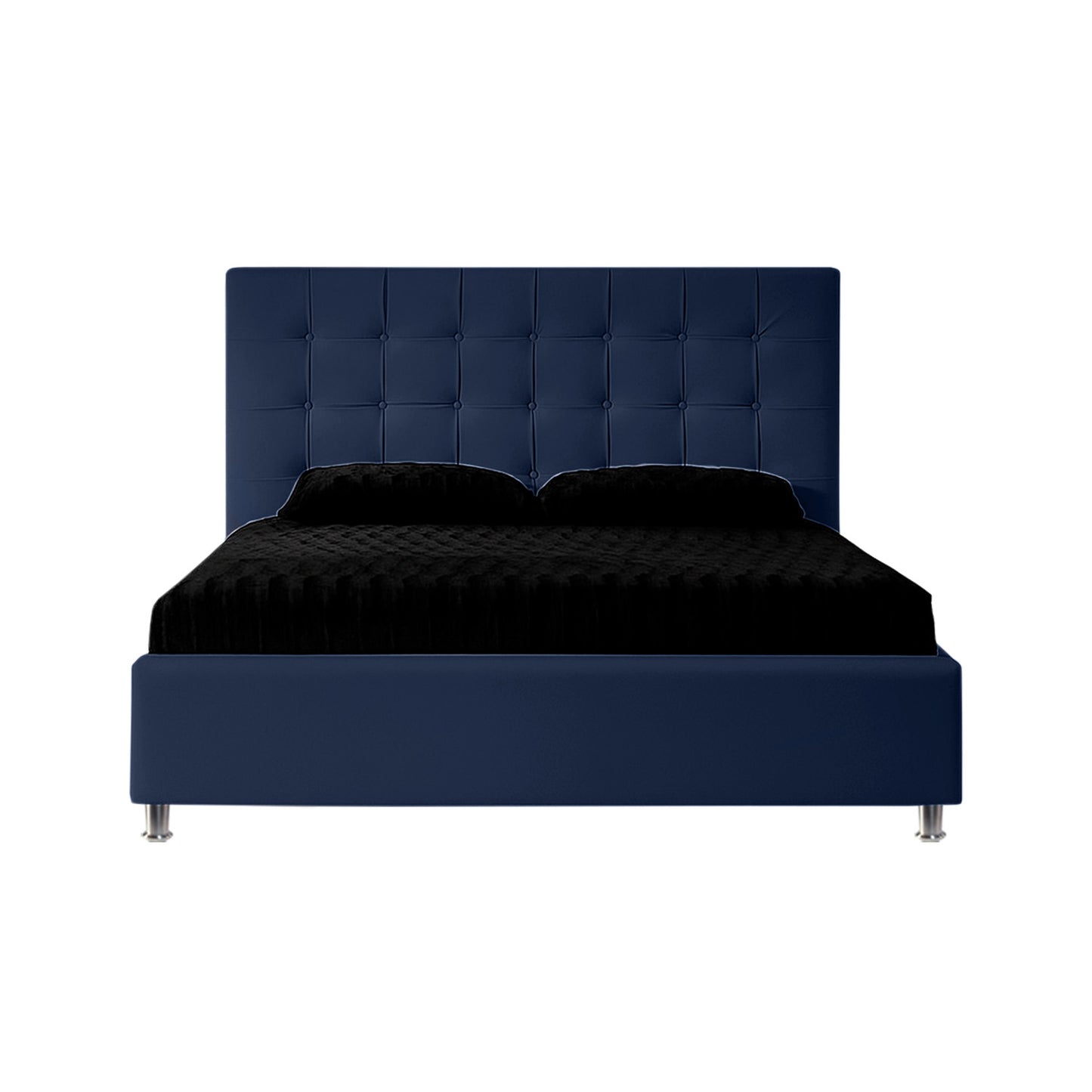 Base Cama Con Espaldar Sencillo Ilusion Azul