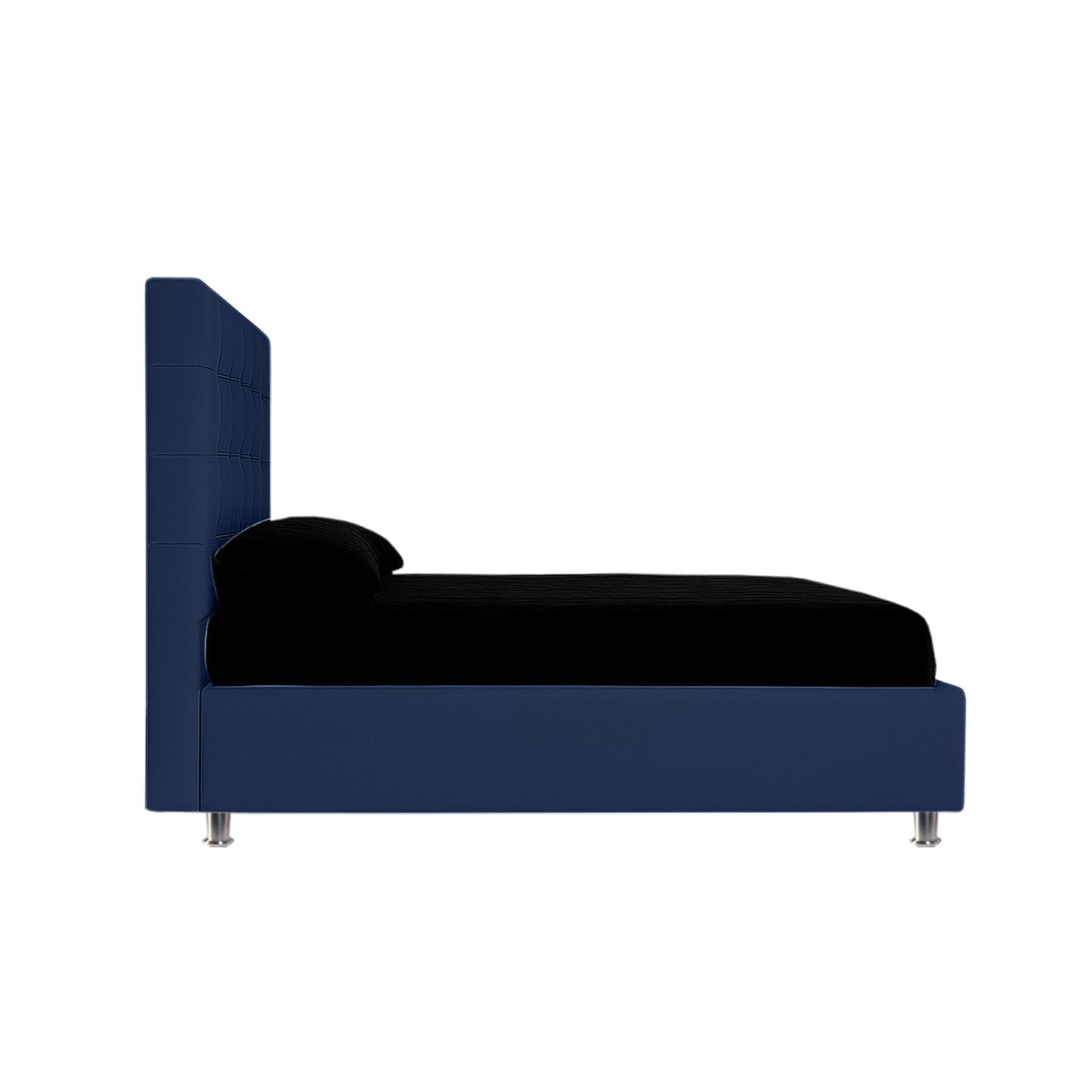 Base Cama Con Espaldar Sencillo Ilusion Azul