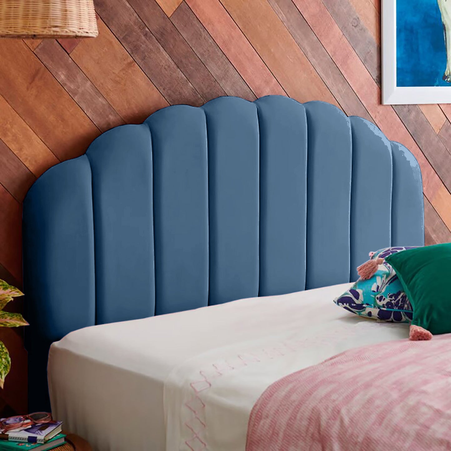 Base Cama con Espaldar Semidoble Infantil Coral azul