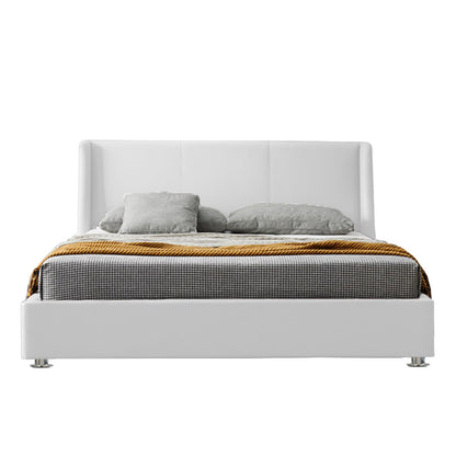 Base Cama Con Espaldar King Mousai Blanco