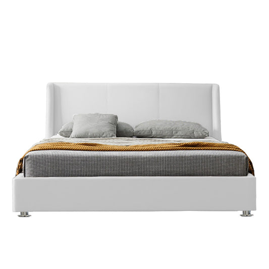Base Cama Con Espaldar King Mousai Blanco