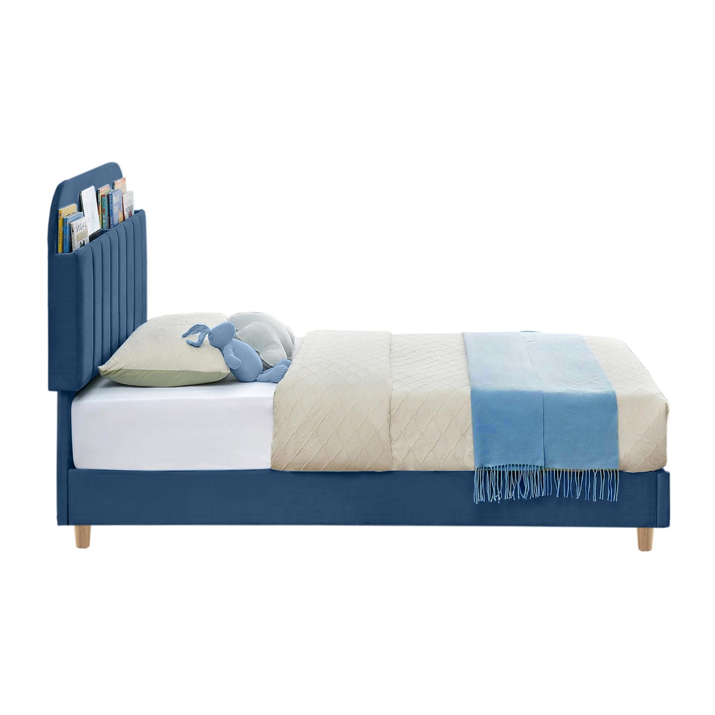 Base Cama con Espaldar Semidoble Infantil Fenix 120x190x115 azul