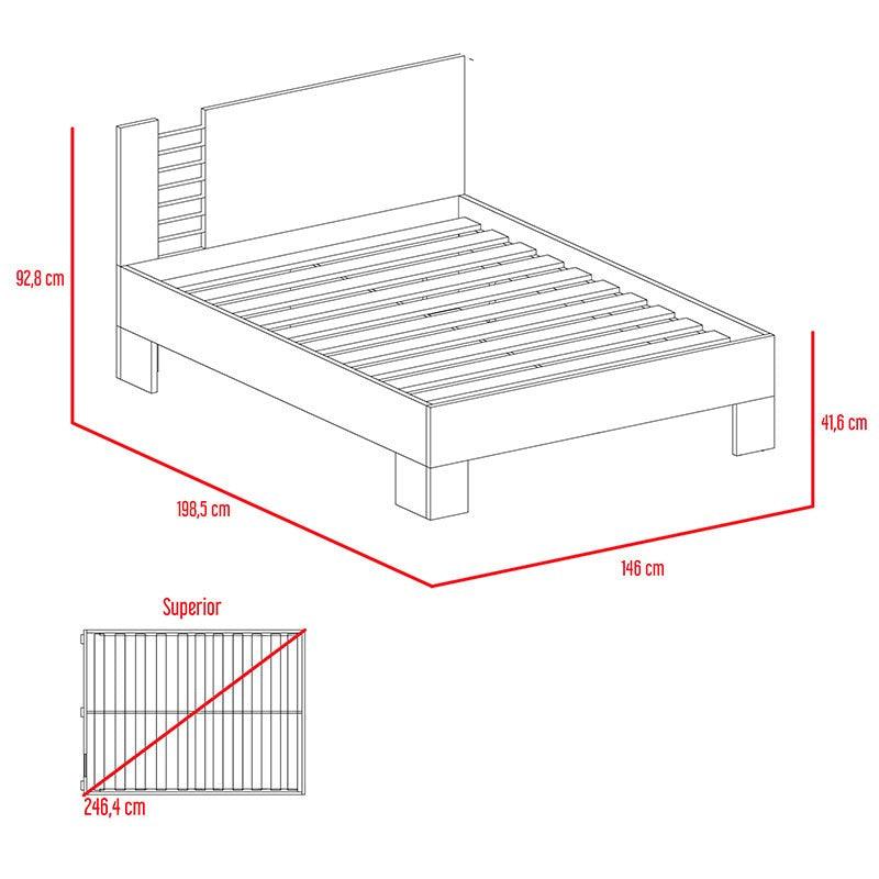 Combo Para Habitación Clupe Wengue Con Cama, Mesa De Noche Y Mesa Para Tv