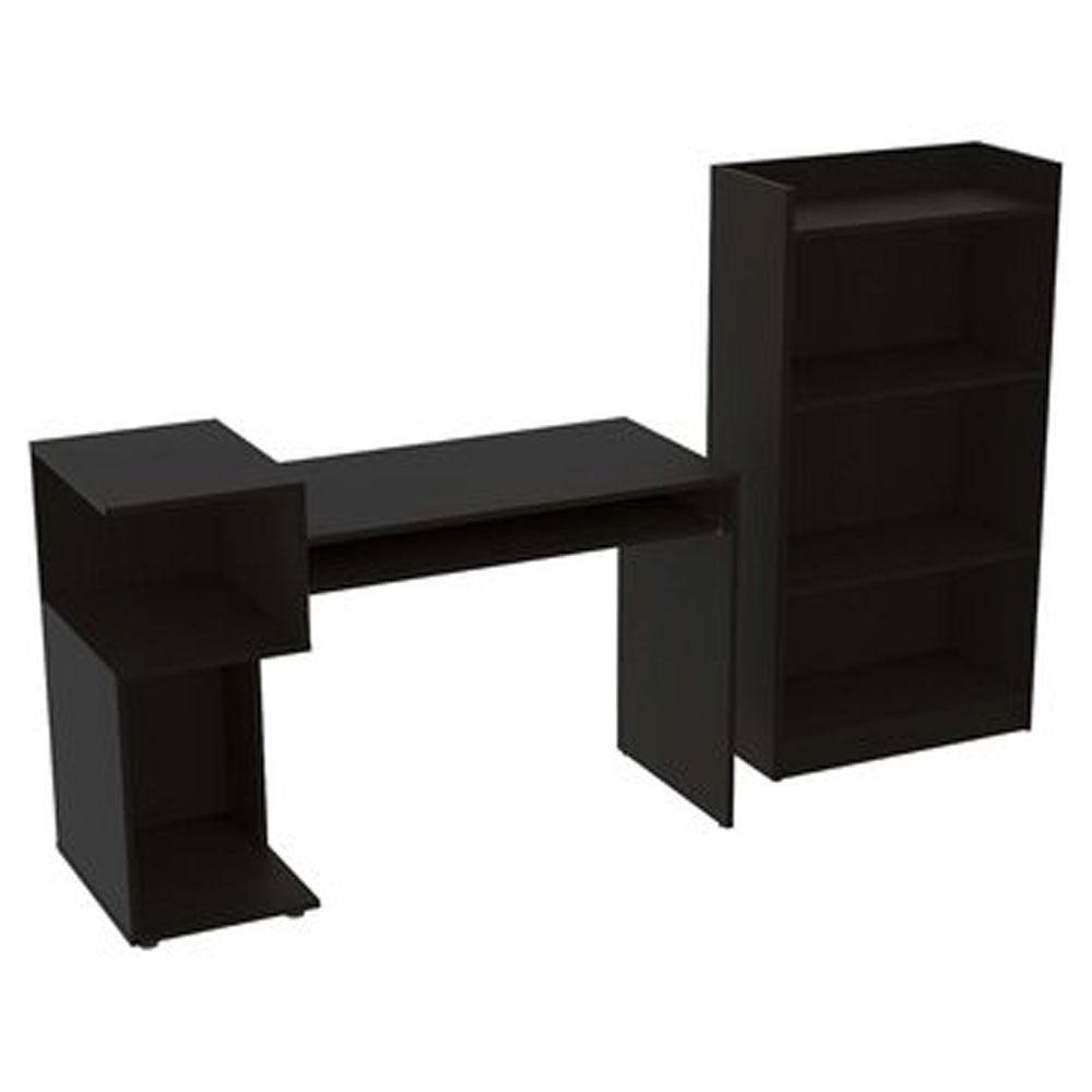 Combo Para Oficina Salven Wengue Con Escritorio Y Biblioteca