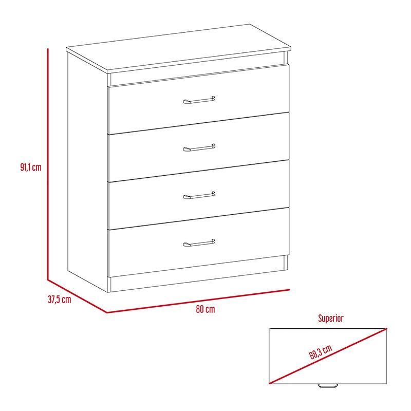 Comoda Santorino Rovere Y Blanco