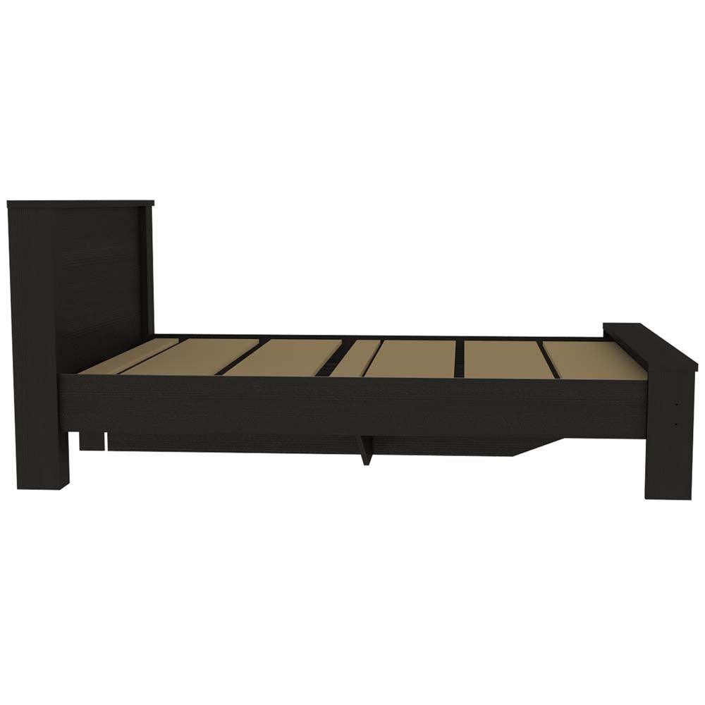Cama Sencilla Drevia, Wengue, Incluye Tendido De Tablones