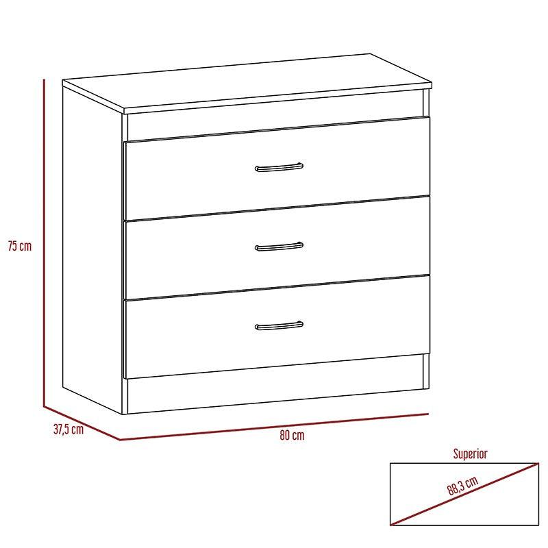 Comoda Lyvora Rovere + Blanco