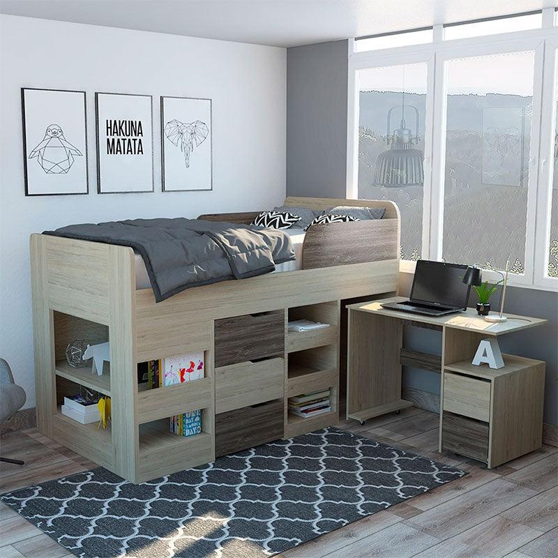 Combo Para Habitación Lehumbe Infantil Rovere Con Cama Y Escritorio
