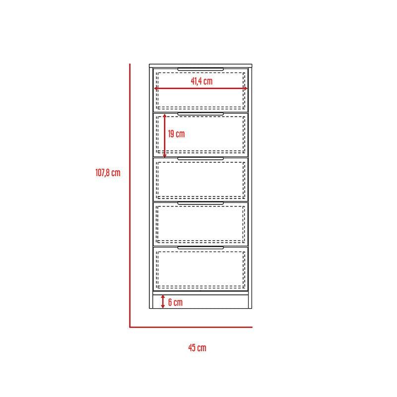 Mueble Comoda Ares 5 Cajones Wengue / Miel