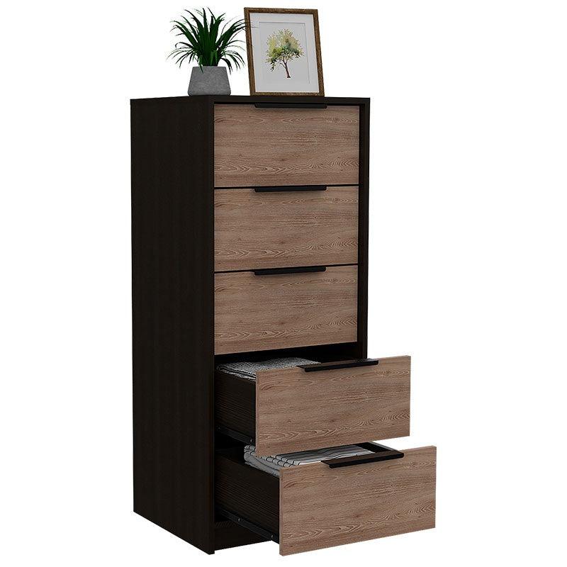 Mueble Comoda Ares 5 Cajones Wengue / Miel
