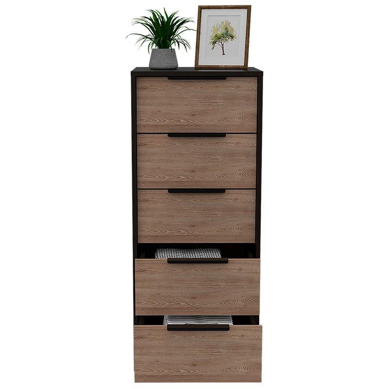 Mueble Comoda Ares 5 Cajones Wengue / Miel