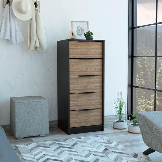 Mueble Comoda Ares 5 Cajones Wengue / Miel