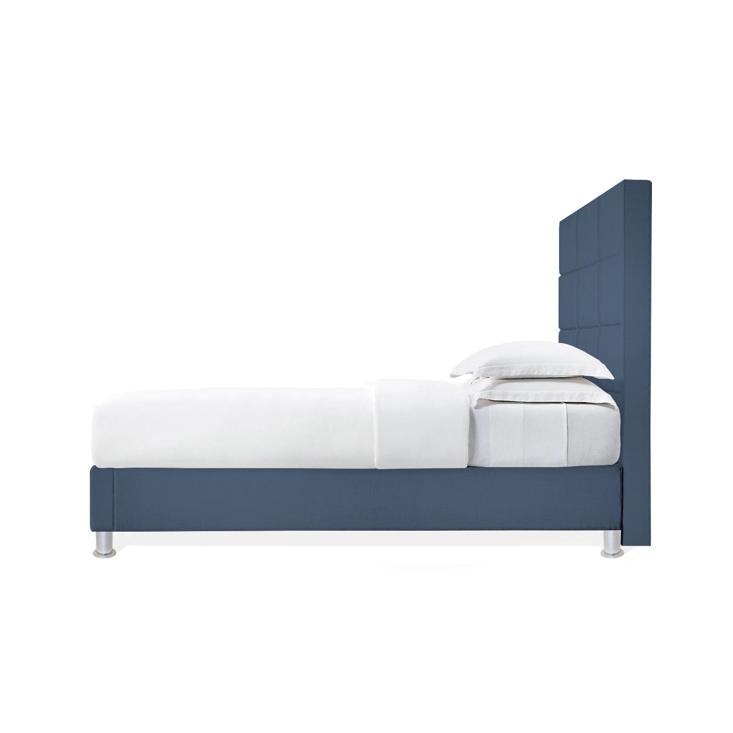 Base Cama Con Espaldar Doble Delhi Azul