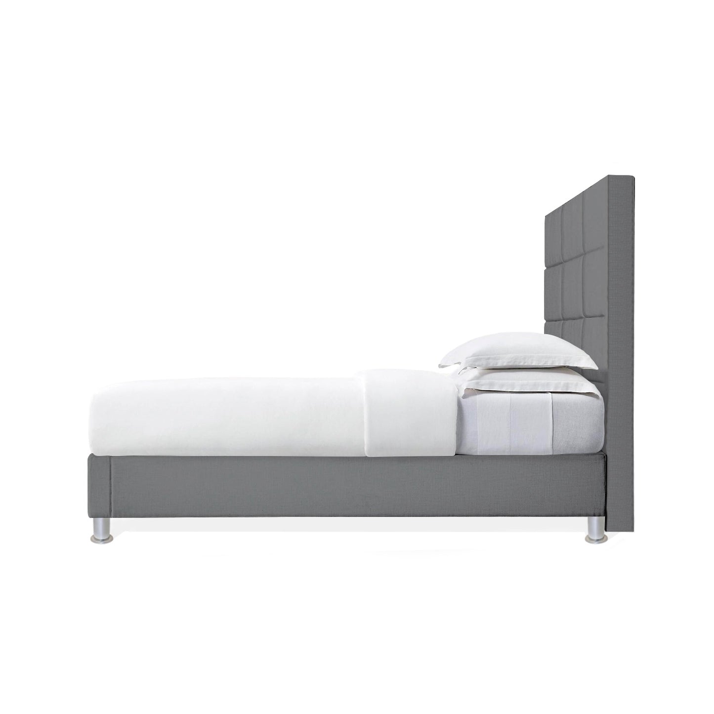 Base Cama Con Espaldar King Delhi Gris Plata