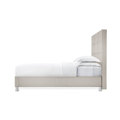 Base Cama Con Espaldar Queen Delhi Beige