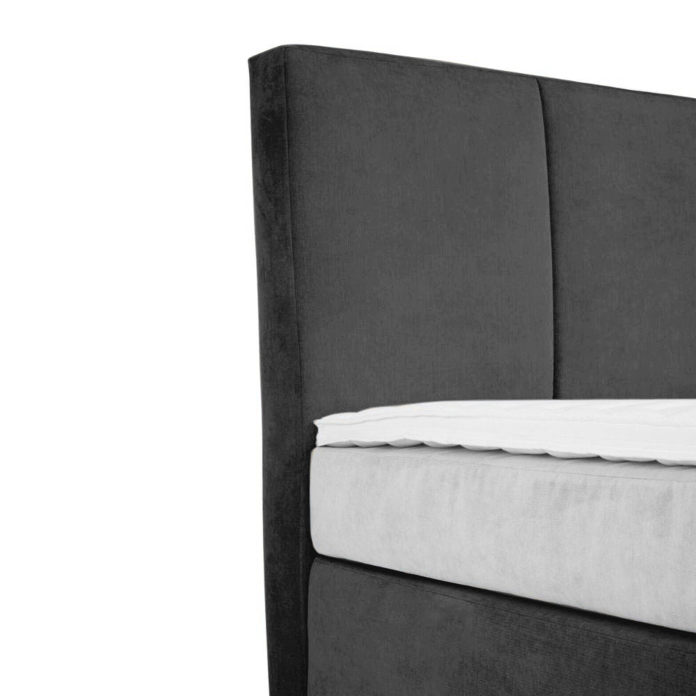 Base Cama Con Espaldar King Pretty Gris Plomo