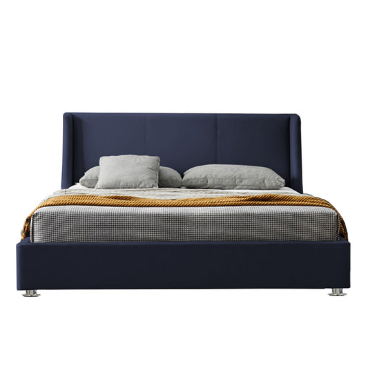 Base Cama Con Espaldar King Mousai Azul