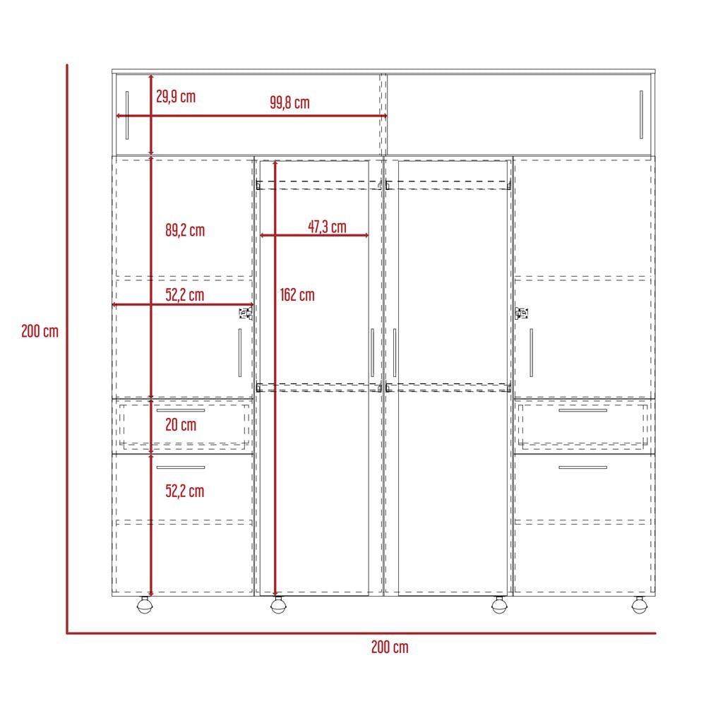 Closet Orvani Con Espejo Chocolate Y Wengue