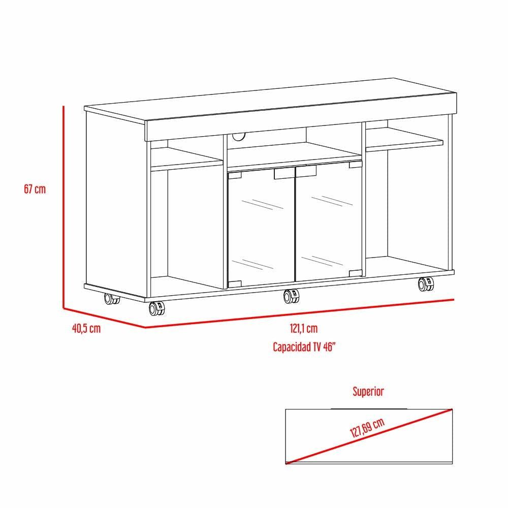 Mesa Para Tv Bearke Coñac Y Wengue Para Televisor De 50 Pulgadas