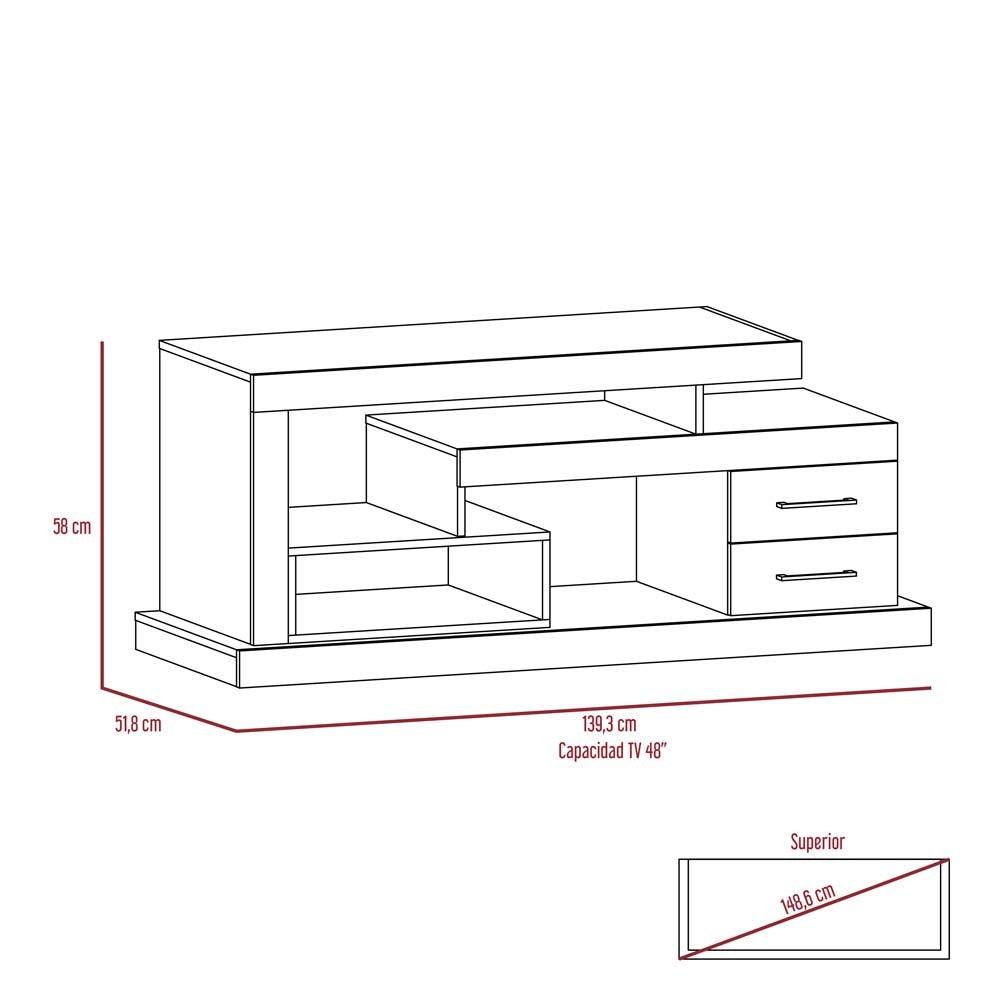 Mesa Para Tv Rodolf Taupe Para Tv De 48"