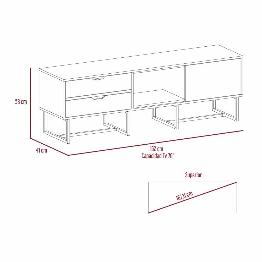 Mesa Para Tv Mirlo Blanco Y Castaño Para Televisor De Hasta 70 Pulgadas