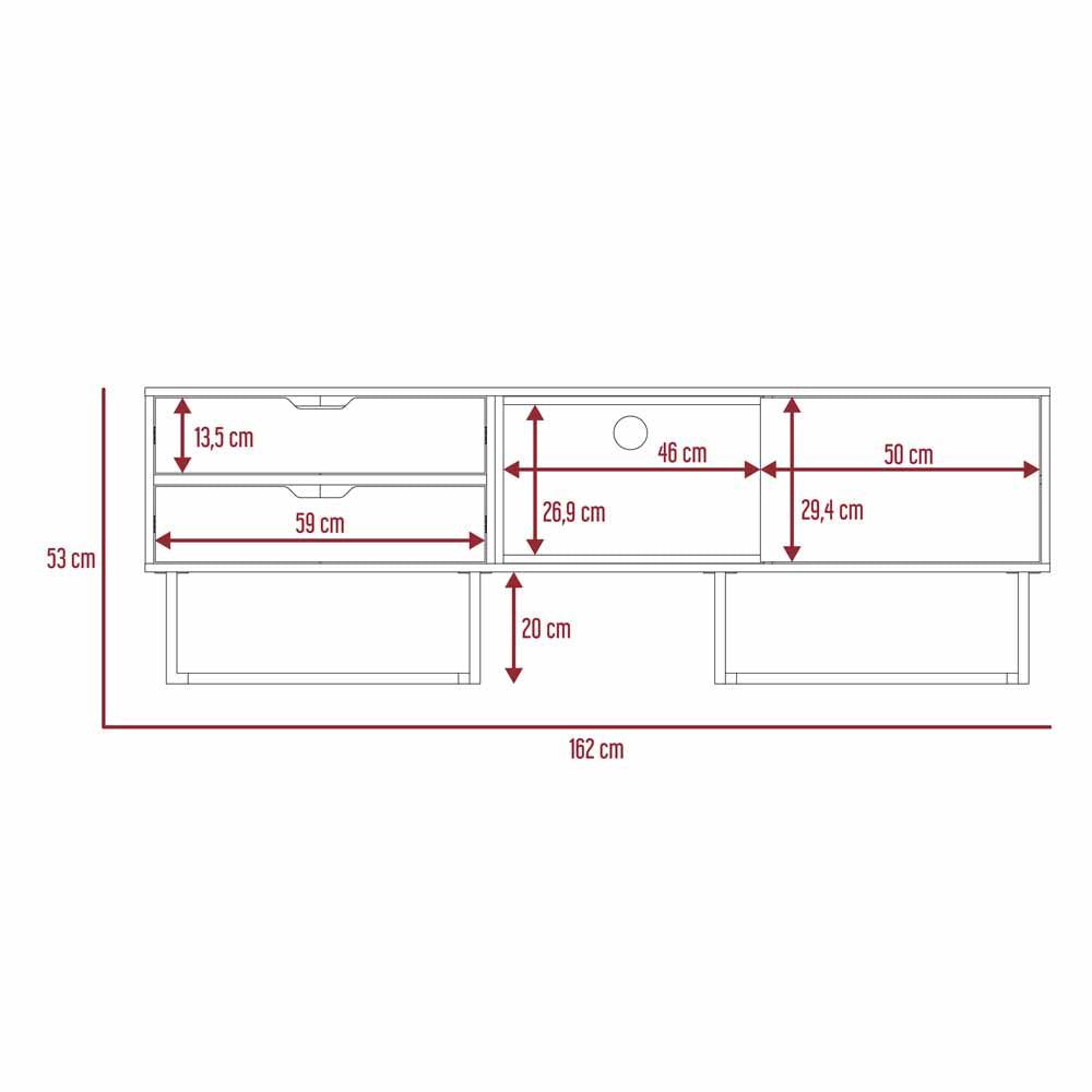 Mesa Para Tv Mirlo Blanco Y Castaño Para Televisor De Hasta 70 Pulgadas