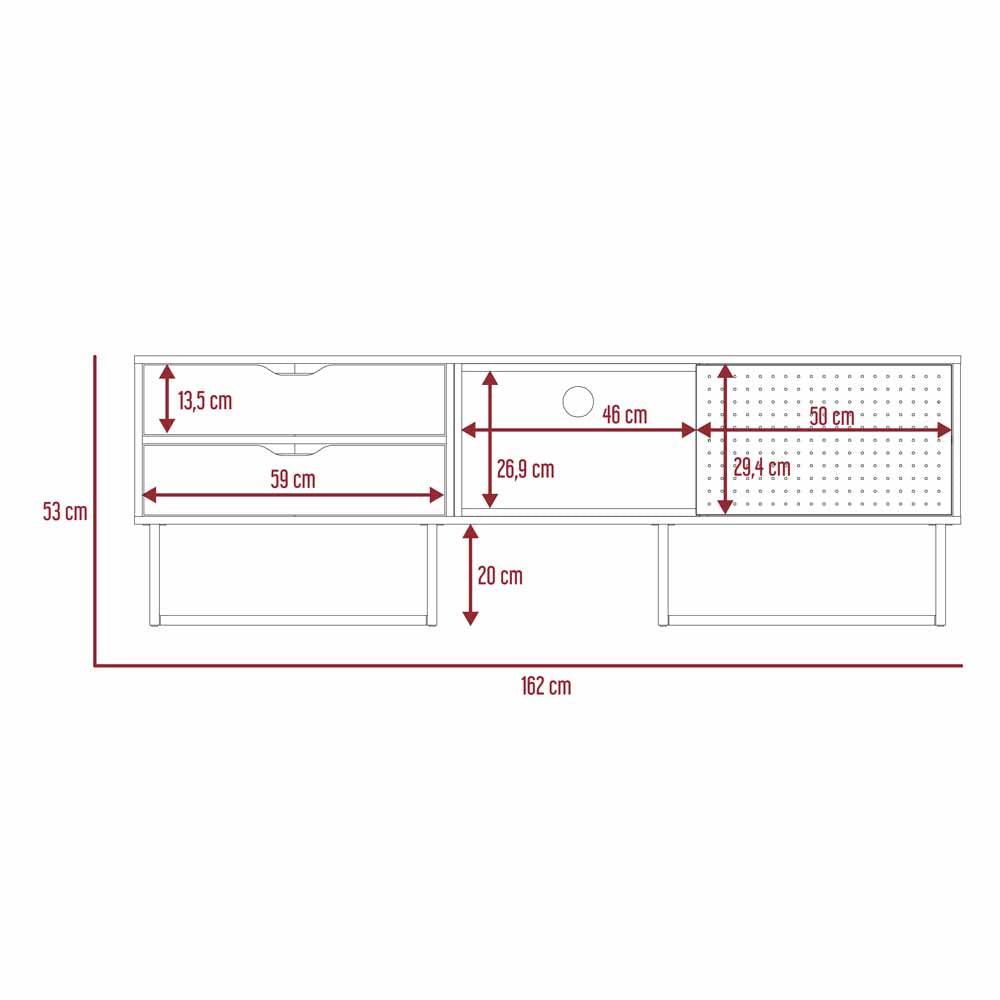 Mesa Para Tv Seblish Castaño Y Blanco Para Televisor De Hasta 70 Pulgadas