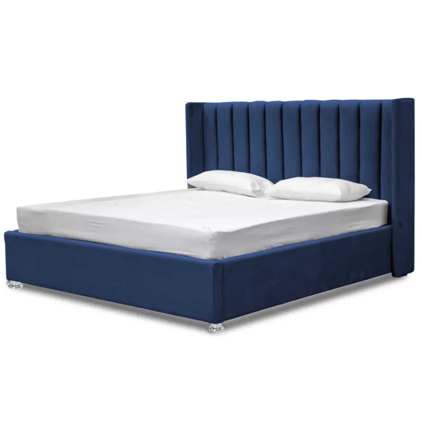 Base Cama Con Espaldar Sencillo Julieta Azul