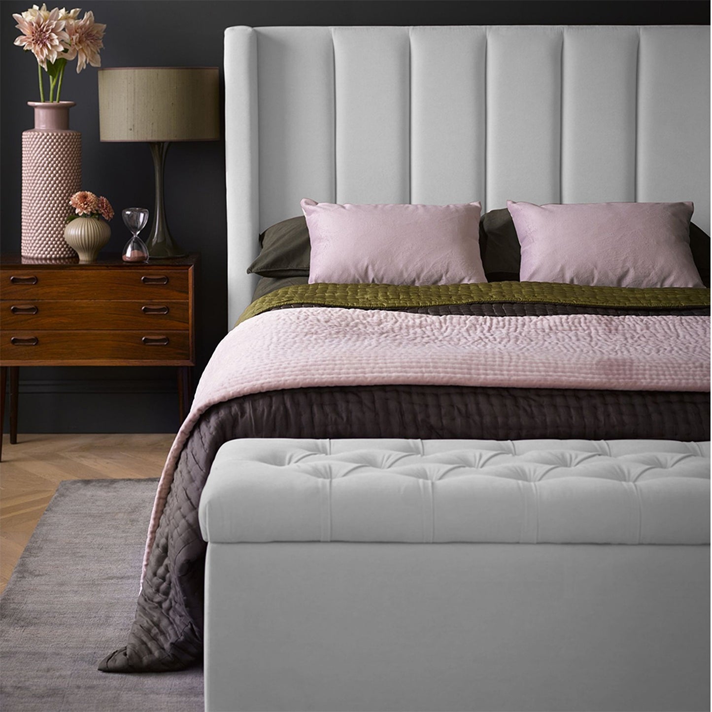 Espaldar de Cama King Julieta gris perla