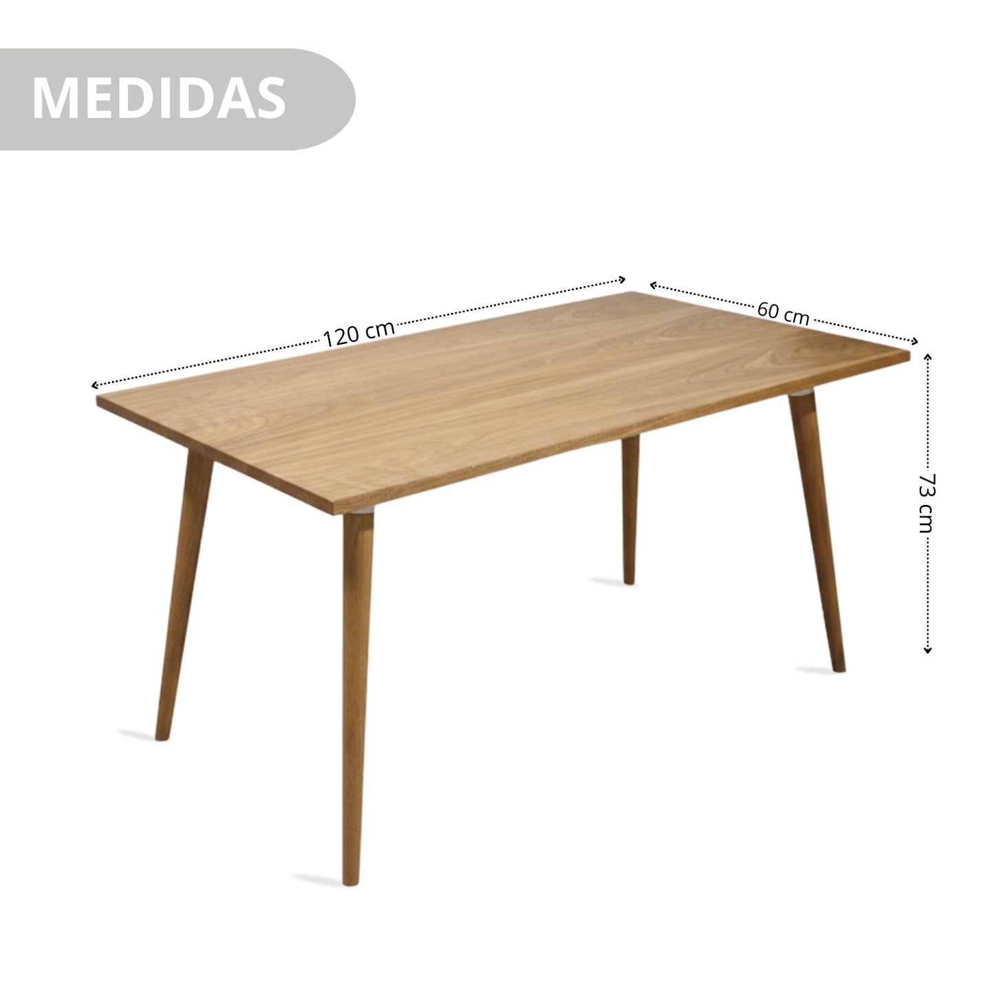 Juego de Comedor Madera Robledo con 4 Sillas Eames arena
