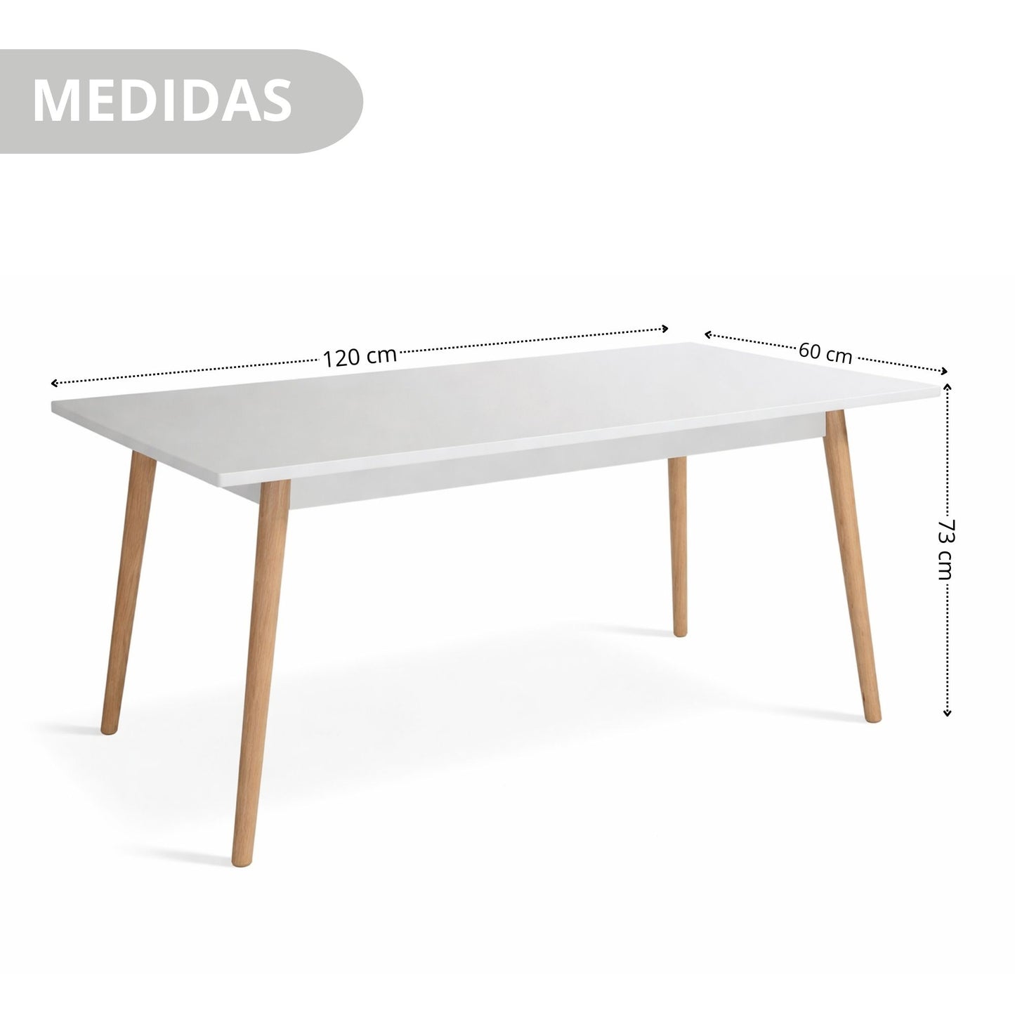 Juego de Comedor White con 4 Sillas Milano blanca